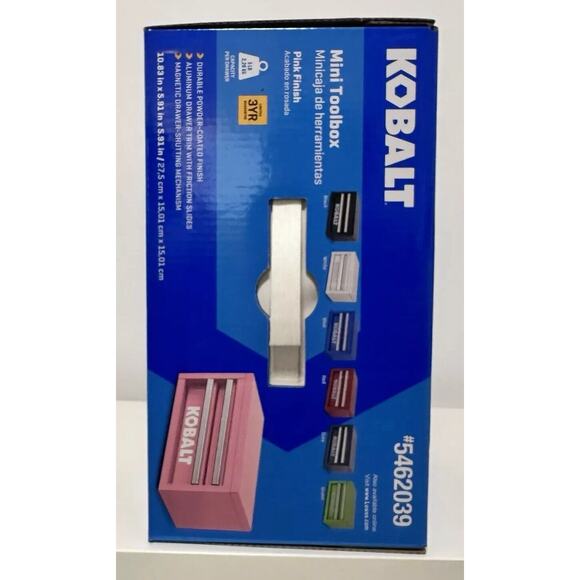 Kobalt Limited Edition Mini Steel Tool Box - Pink Scrapbook/Grooming Garage Box - Picture 8 of 8